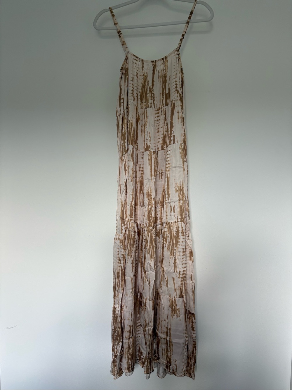 Pink and Brown Tie-Dye Maxi Dress